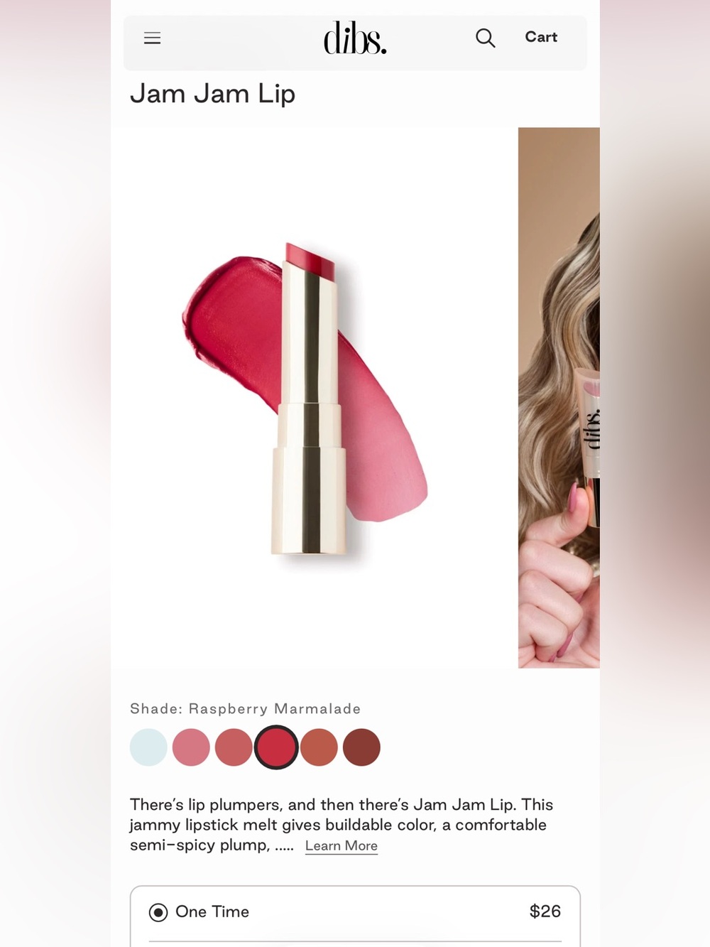 NIB Dibs Jam Jam Lip Raspberry Marmalade